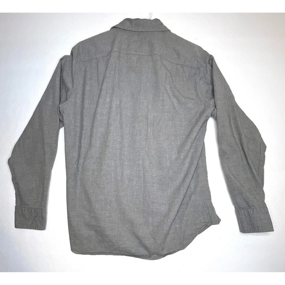 J. Crew Mens Button Up Shirt Authentic Workwear Medium Gray